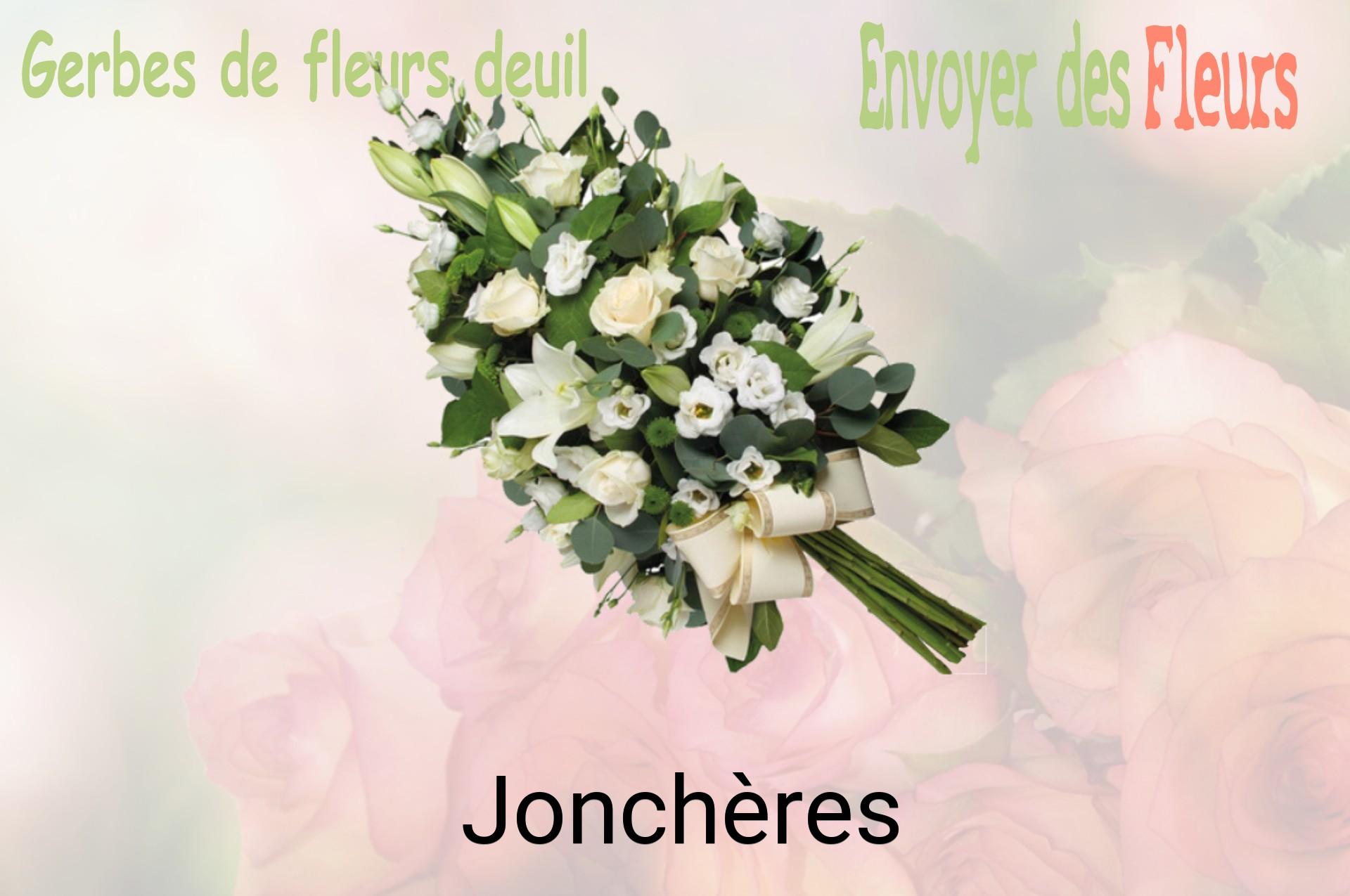 Gerbe de fleurs de deuil livrée à Jonchères